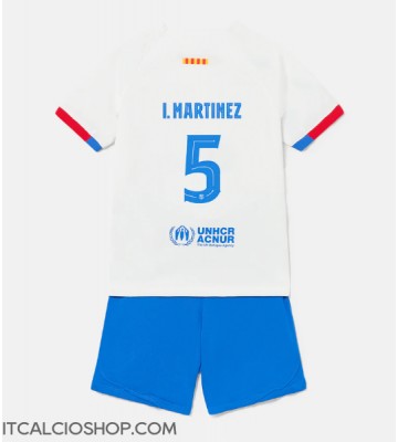 Barcelona Inigo Martinez #5 Seconda Maglia Bambino 2023-24 Manica Corta (+ Pantaloni corti)